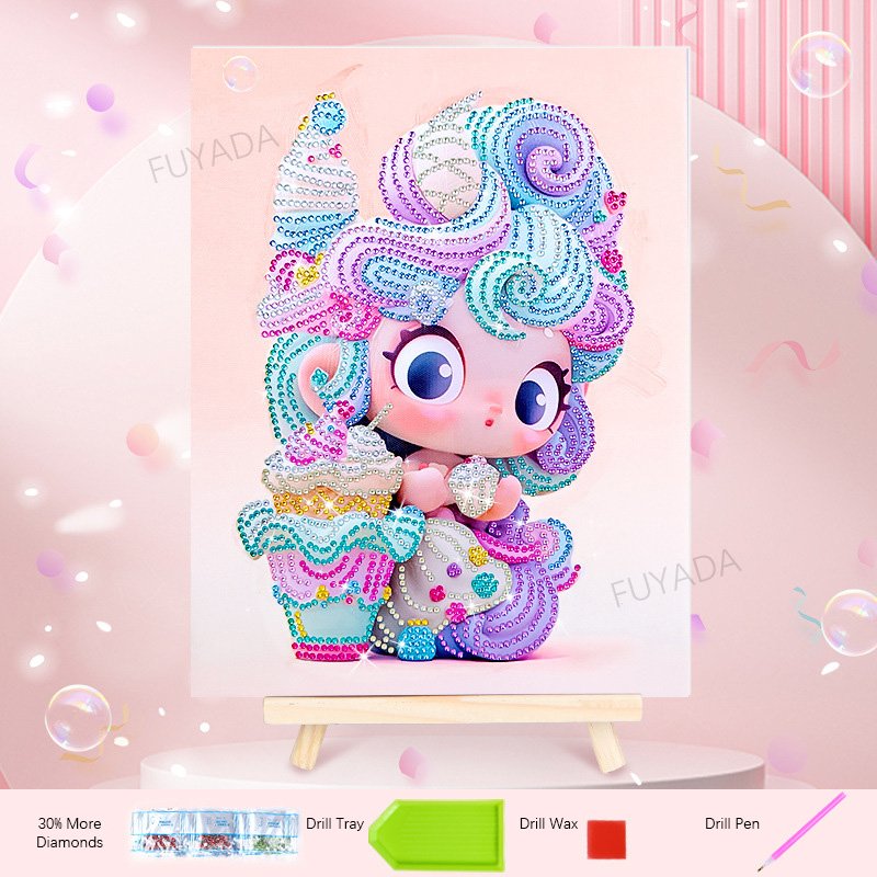 Diamond Painting For Kids Diy Creative Diamond Art Handicrafts Mosaic Embroidery Lovely Girl