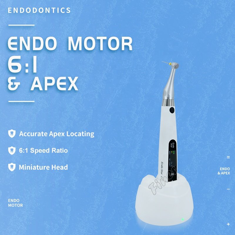 Wireless LED endo motor with built in apex locator for endodontics 6:1 contra angle handpiece