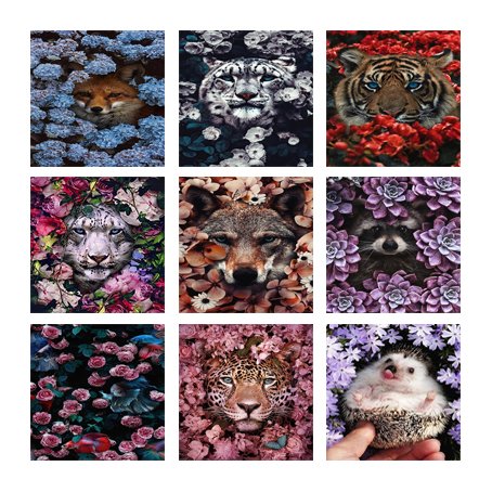 5D DIY Diamond Painting Animal Full Square/Round Diamond Flower Embroidery Cross Stitch Diamond Mosaic Picture Canvas Painting