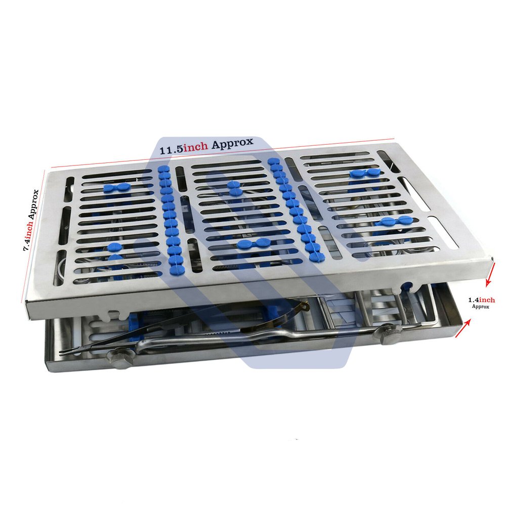 Dental Implant Surgical Instruments Oral Surgery 17pcs Kit with Sterilization Cassette Tray Rack Box Stainless Steel CE