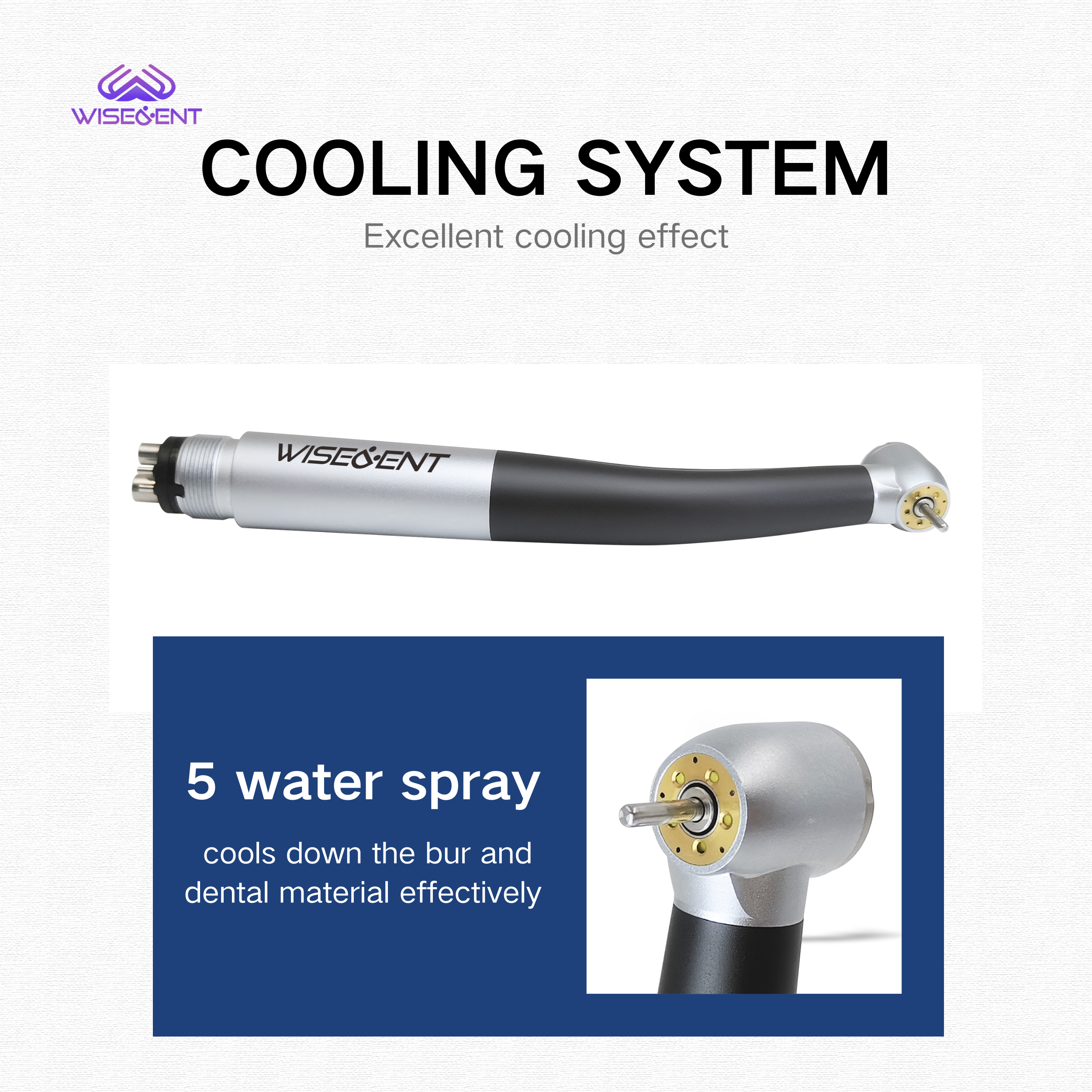 New 5 LED handpiece Dental Handpiece Titanium plating handpiece 5 water spray