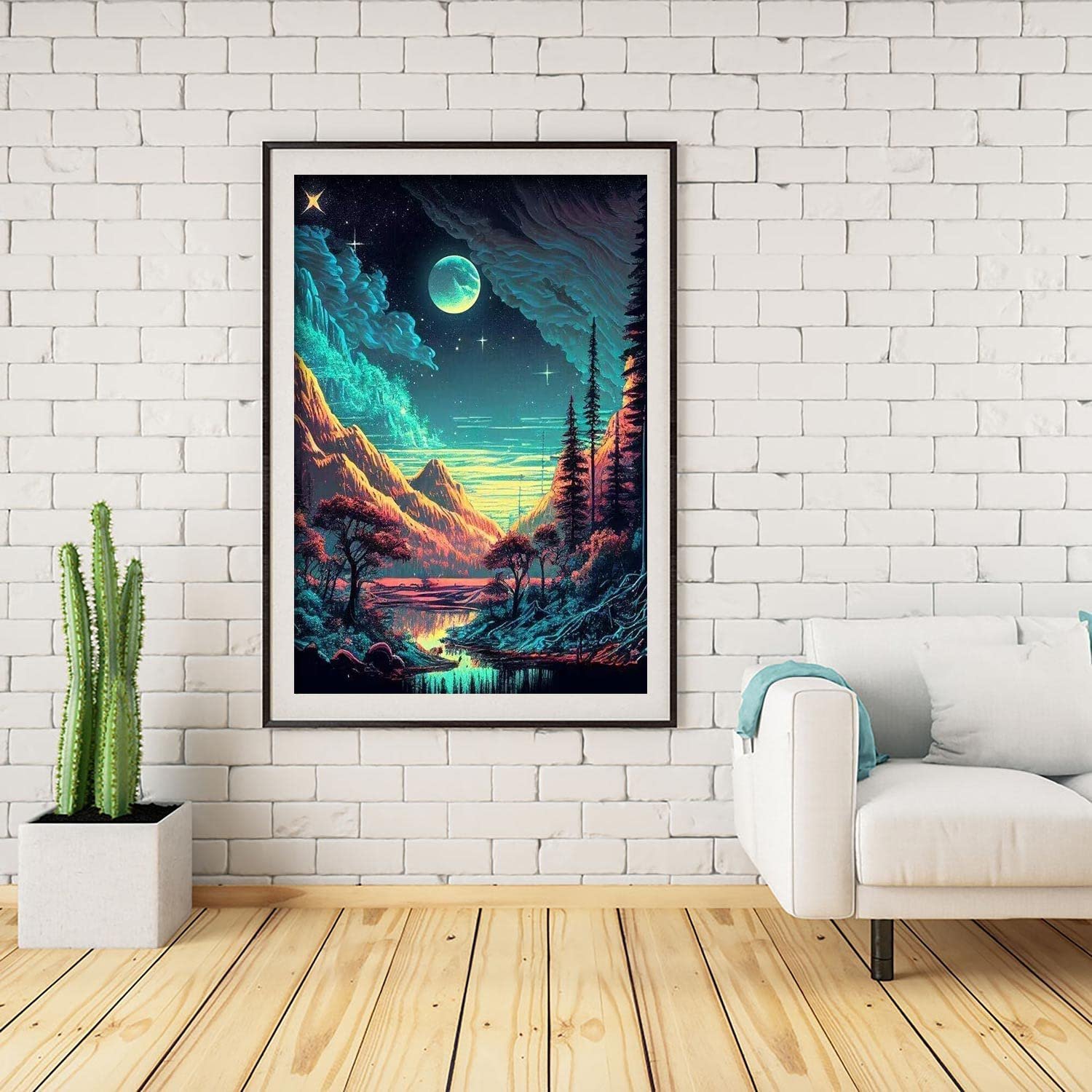 Moon Diamond Painting Kits for Adults, DIY Full Drill Diamond Dots Rhinestone Diamond Arts Kits for Home Wall Decor Gift