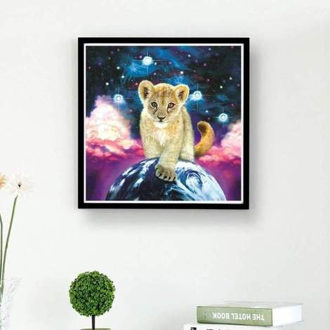 G-42 Birthday Gift Factory Supply Printed Canvas Tiger Square Crystal Beads 5D Diamond Painting