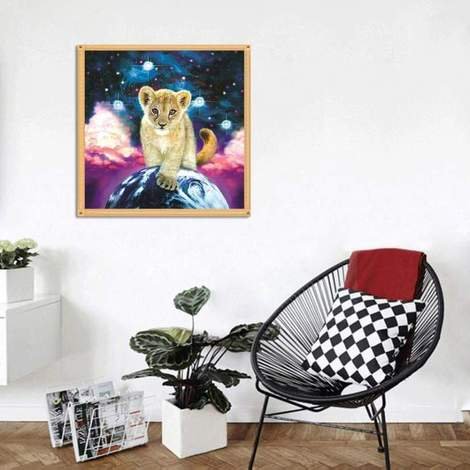 G-42 Birthday Gift Factory Supply Printed Canvas Tiger Square Crystal Beads 5D Diamond Painting