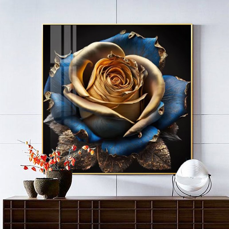 Modern luxury abstract wall art rose flower pictures and printed canvas paintings suitable for living room home decor as gifts