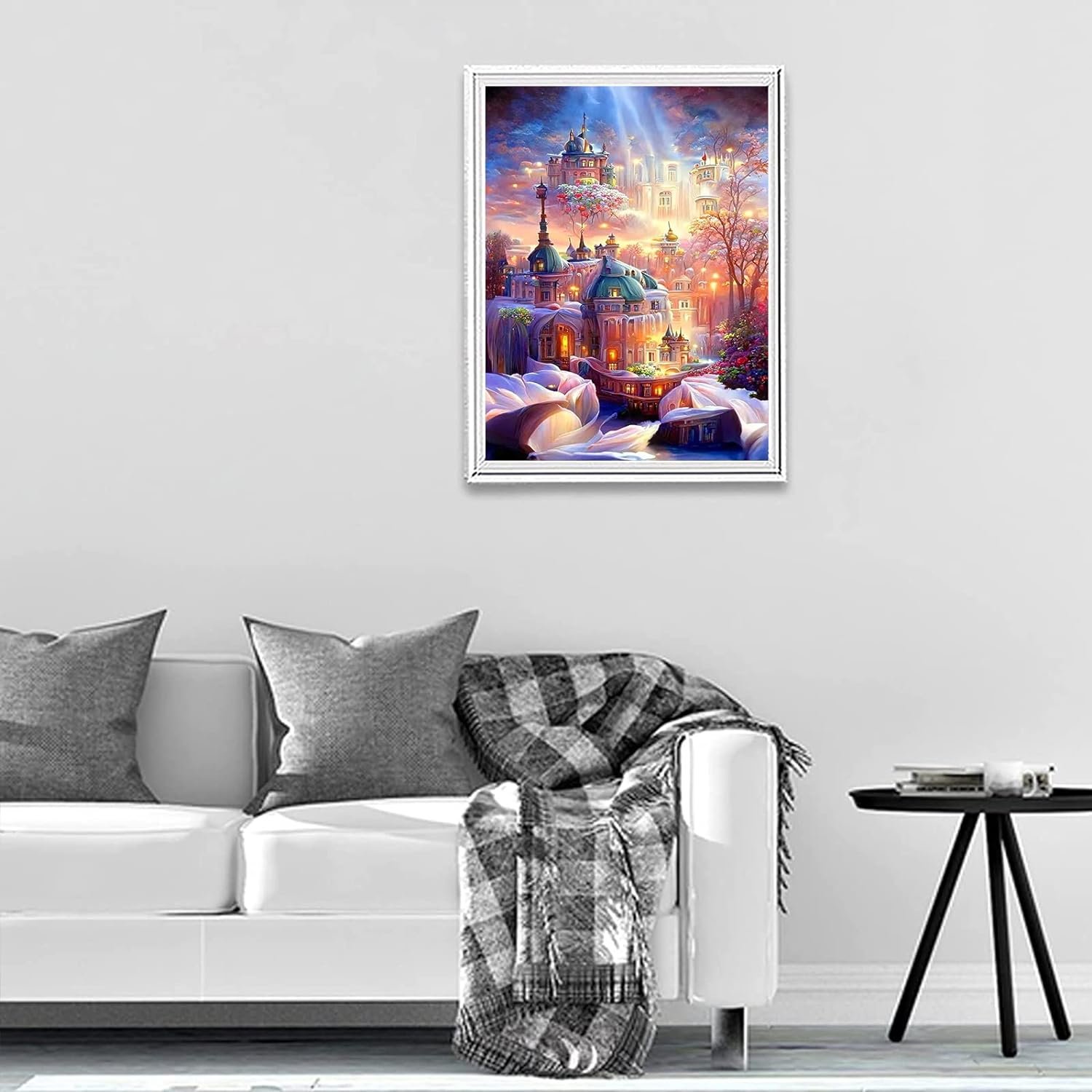 DIY Full Diamond Painting Kit, Adult DIY 5D Cartoon Dream Castle Art Diamond Painting Kit for Home Wall Entrance Decoration