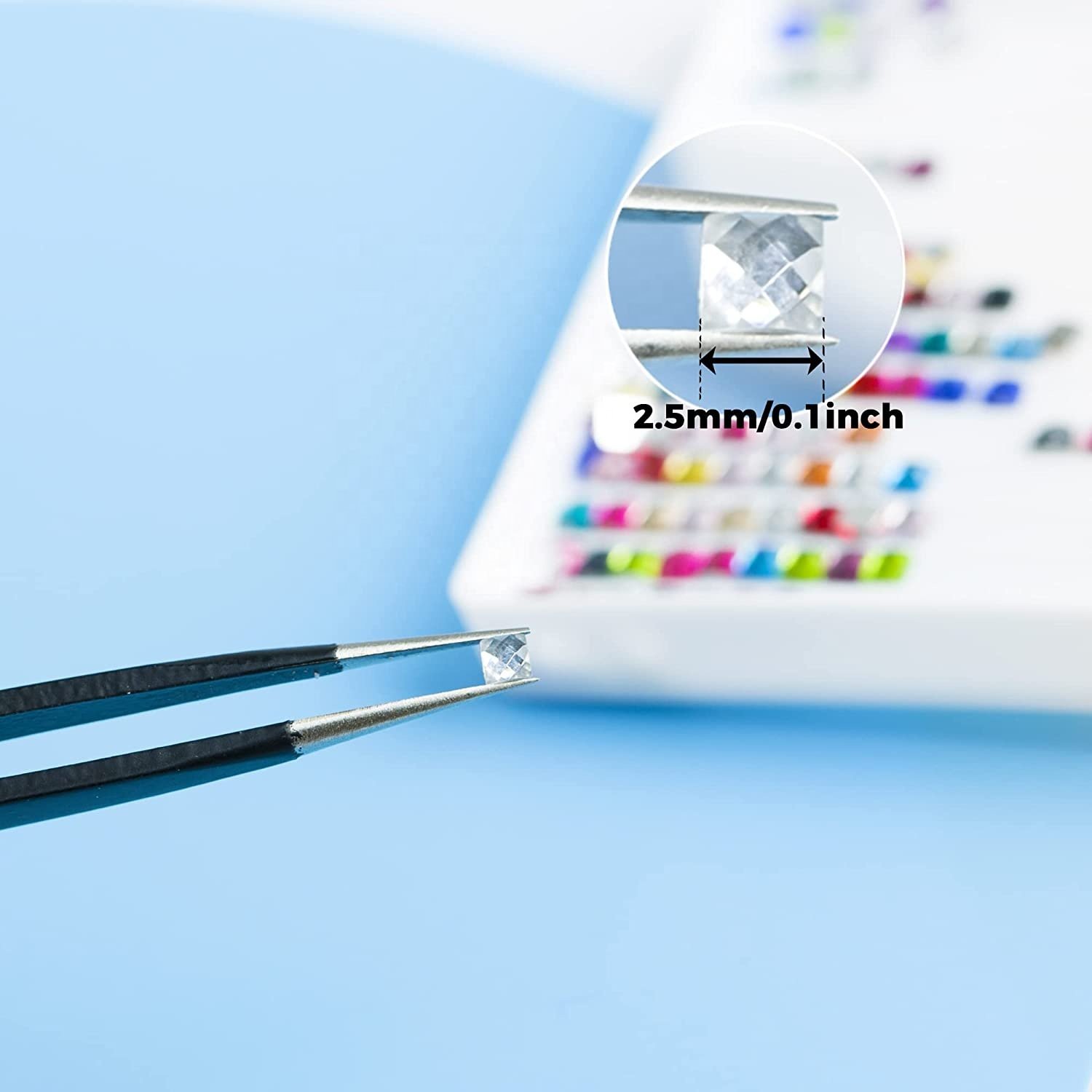 R-06 Sparkling Mosaic Art Beads 2.5mm Shiny Resinstone Diamond Painting Square Crystal Drills