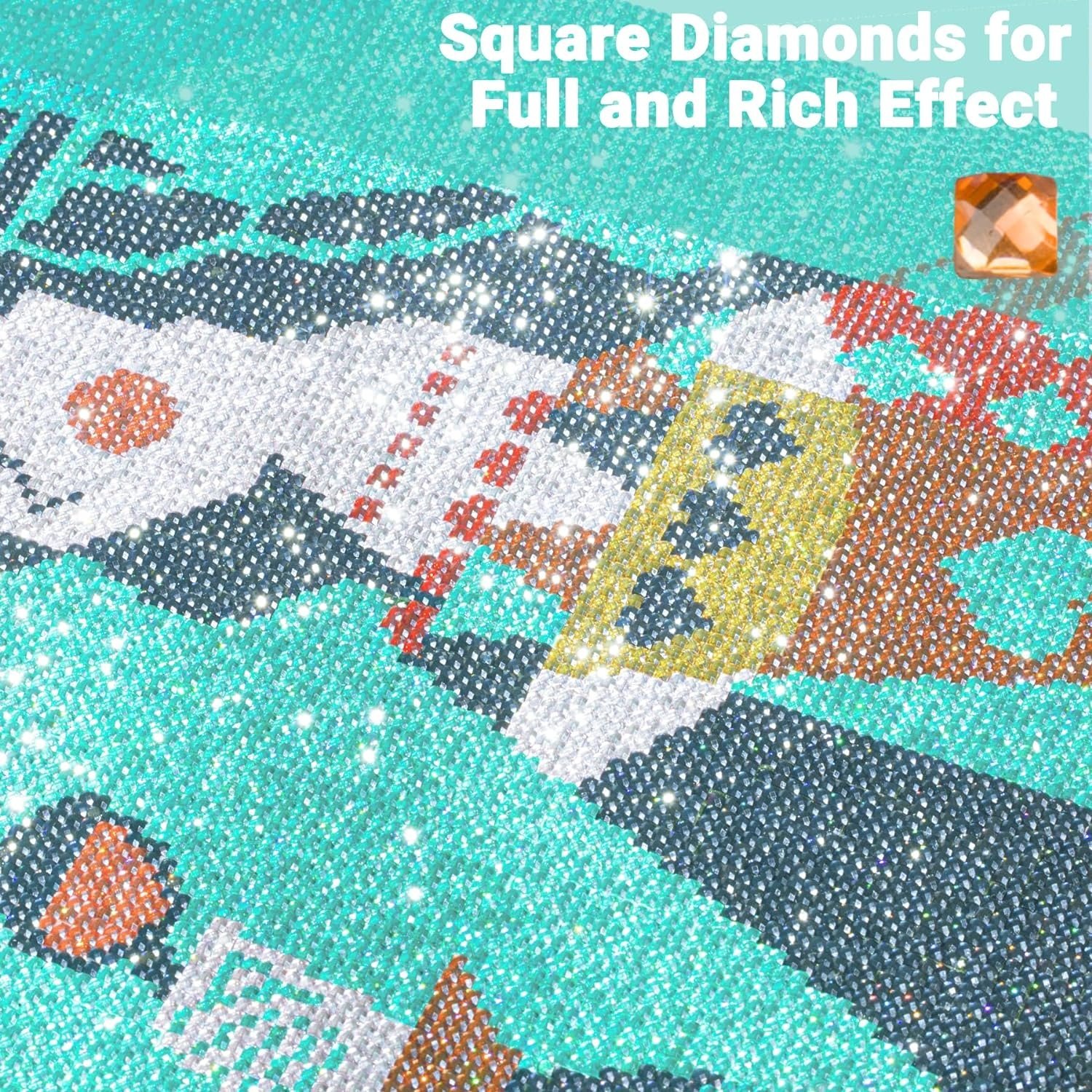 R-06 Sparkling Mosaic Art Beads 2.5mm Shiny Resinstone Diamond Painting Square Crystal Drills
