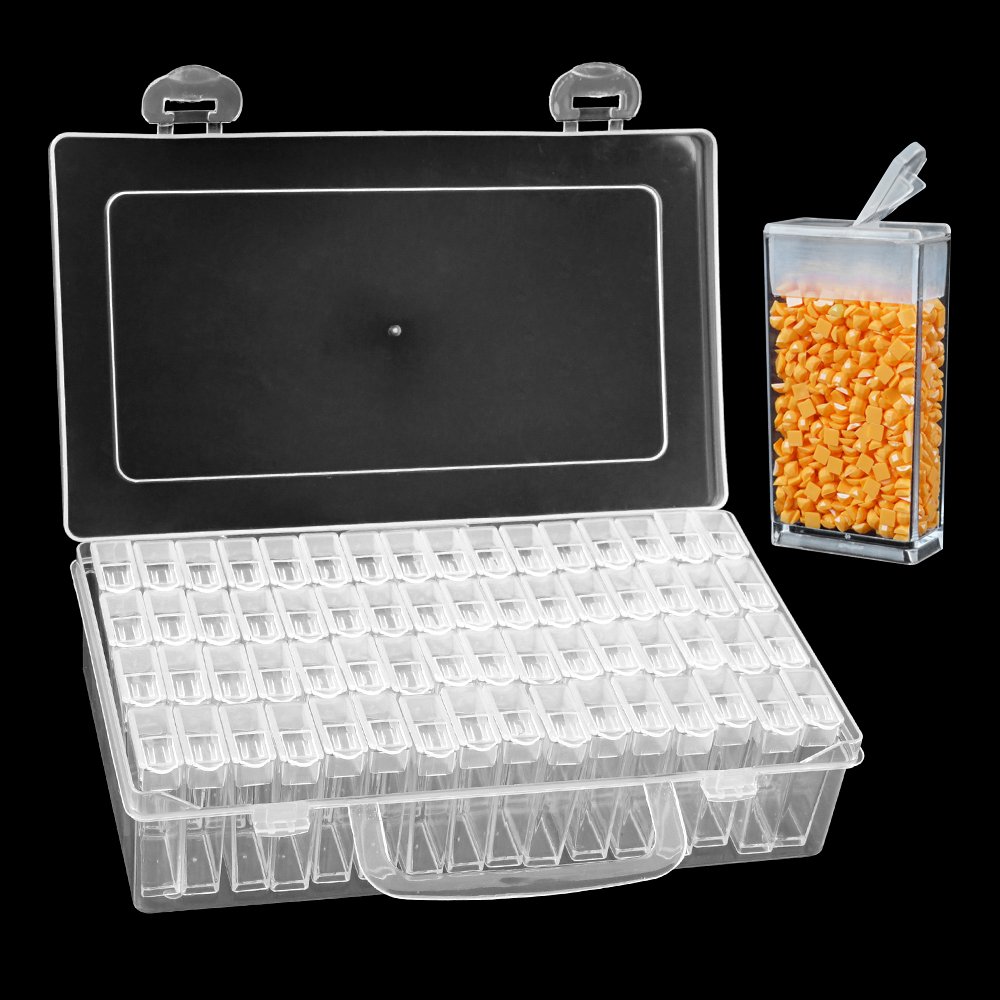 Factory Price 64 Grid Diamonds And Beads Storage Box Diamond Painting Accessories Tool Plastic Storage Container Rice Grid