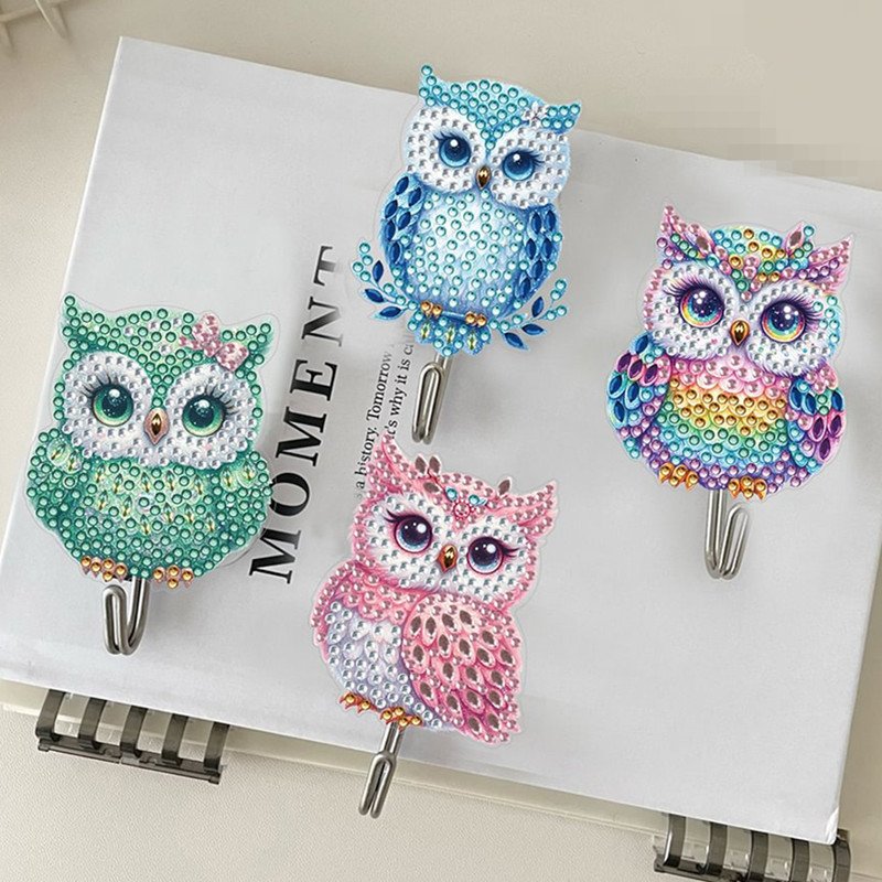 Diamond Painting Hooks Kit,DIY Acrylic Wall-mounted Key Hooks,Handcraft Rhinestone Art Decorative Home Wall Decor