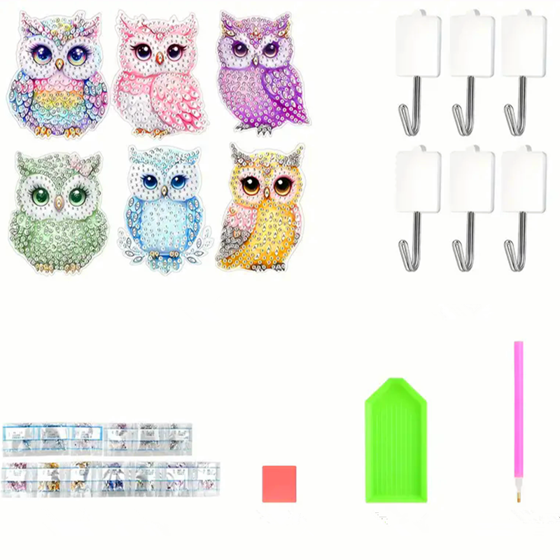 Diamond Painting Hooks Kit,DIY Acrylic Wall-mounted Key Hooks,Handcraft Rhinestone Art Decorative Home Wall Decor