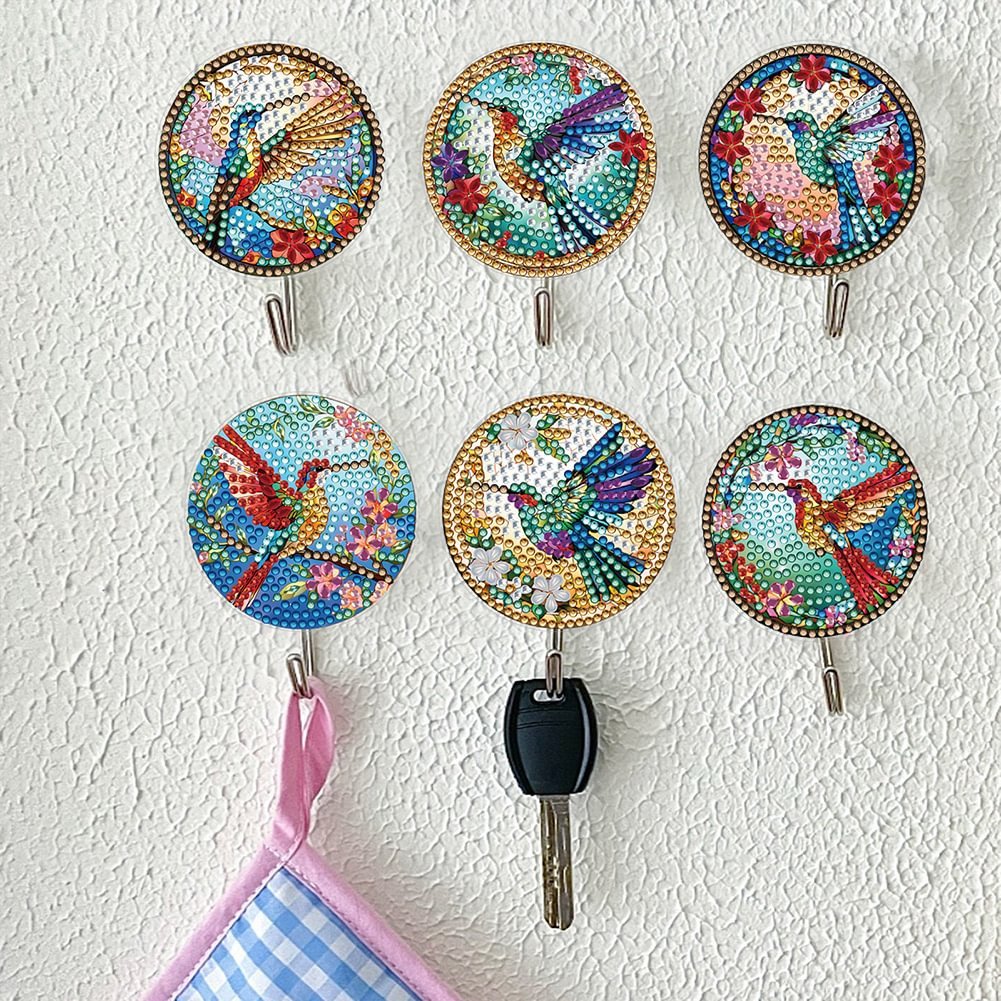 Diamond Painting Hooks Kit,DIY Acrylic Wall-mounted Key Hooks,Handcraft Rhinestone Art Decorative Home Wall Decor