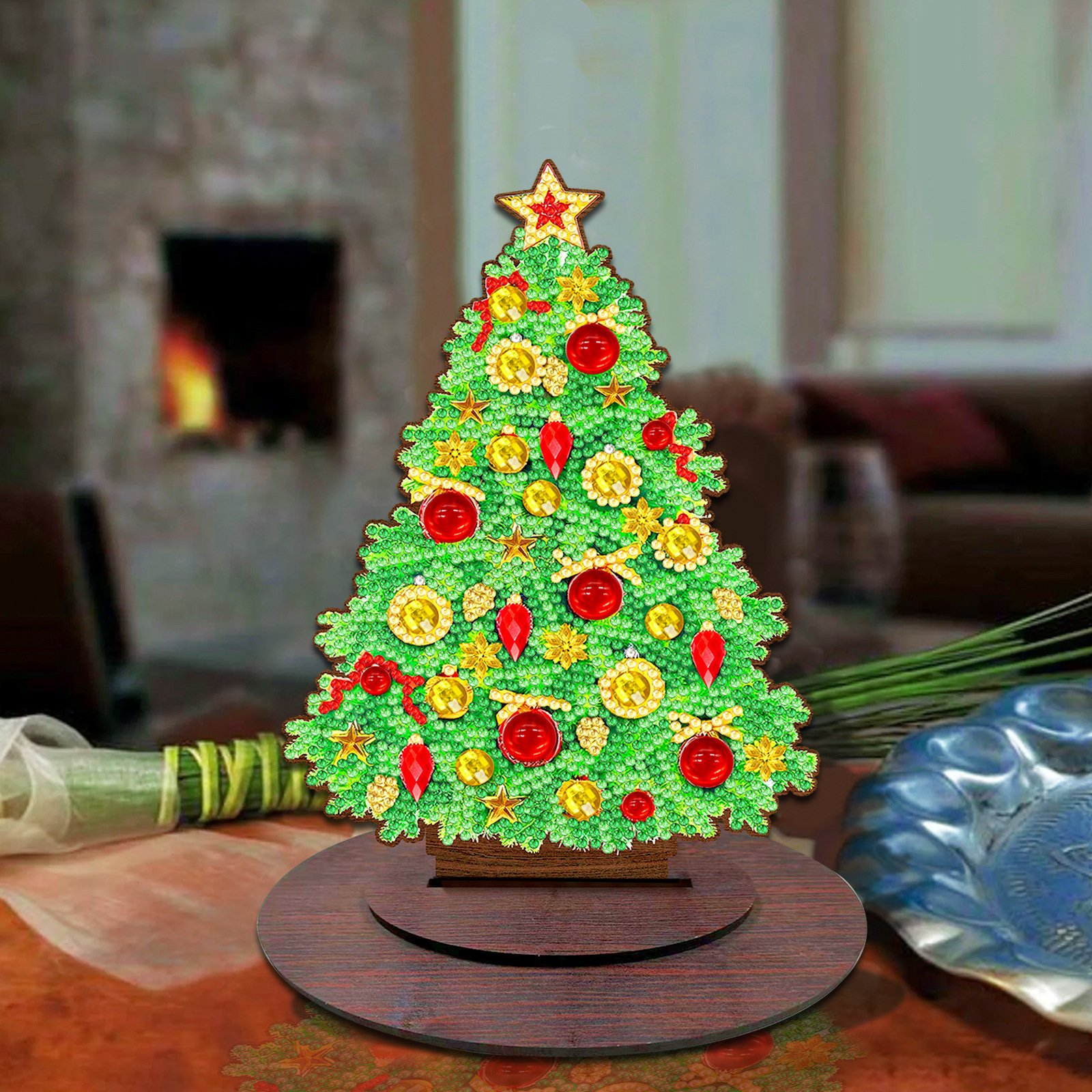 LS wooden Christmas tree 5D DIY Diamond Painting Decoration single side Poplar density board wood Diamond dot Painting ornament