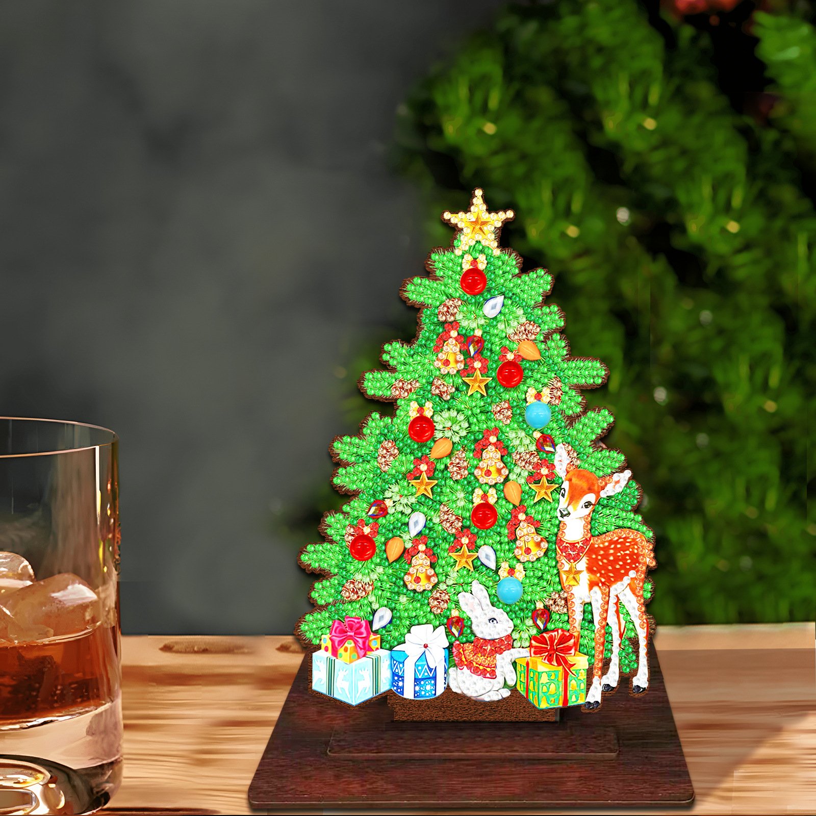 LS wooden Christmas tree 5D DIY Diamond Painting Decoration single side Poplar density board wood Diamond dot Painting ornament