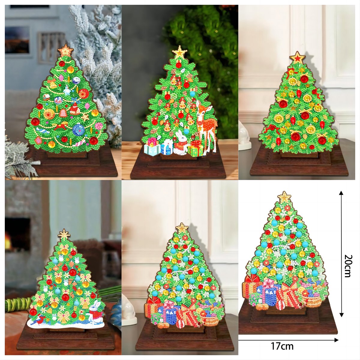 LS wooden Christmas tree 5D DIY Diamond Painting Decoration single side Poplar density board wood Diamond dot Painting ornament