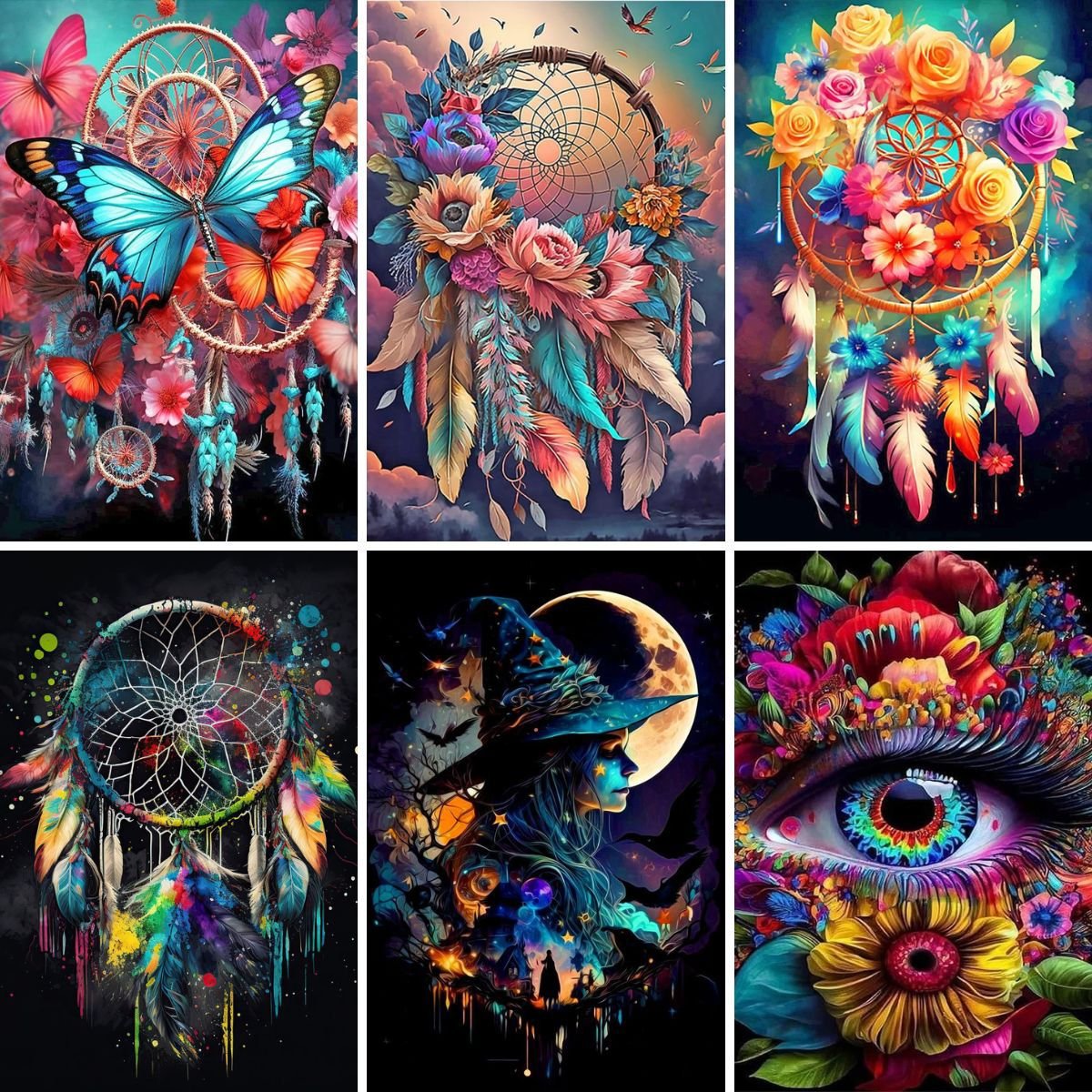 5D diamond painting with frame Diy Paint Colorful Feather Acrylic Painting With Numbers Kits On Canvas For Home Wall Decor