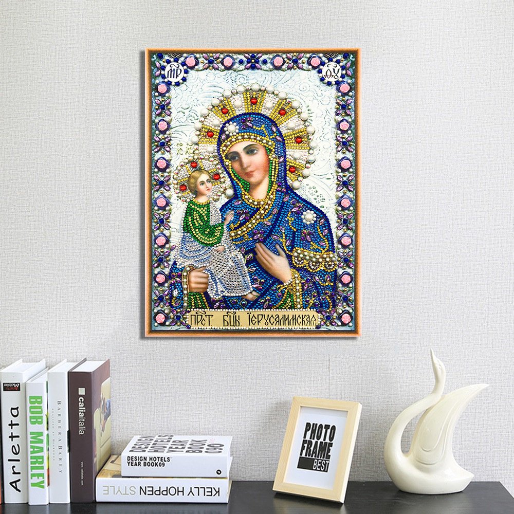 5D Diamond Painting Alien Diamond Figure Religion Madonna Crystal Round Diamond Decorative Painting