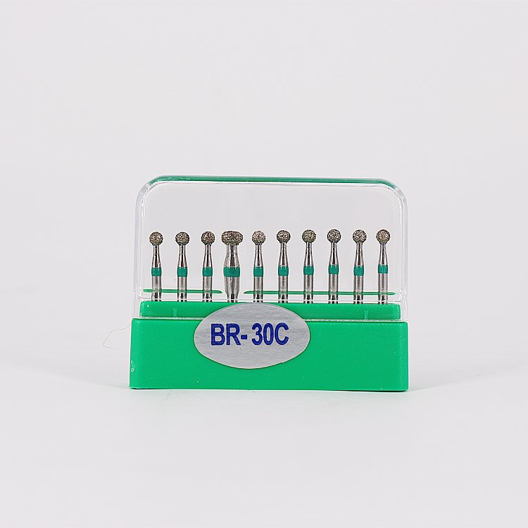 10pcs/box dental 1.6mm stainless steel bur for high speed handpiece dental tools 450000r/min diamond bur drill