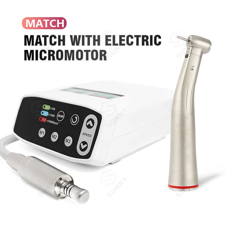 Dental LED Handpiece 1:5 Contra Angle Handpiece Low Speed Fiber Optic Low Speed Contra Angle