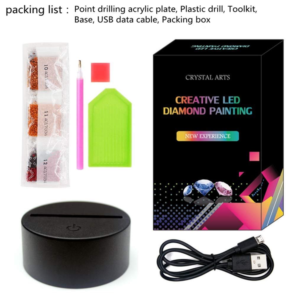 7 Colors LED Diamond Painting Lamp DIY USB Diamond Painting Night Light Home Christmas Decoration For home