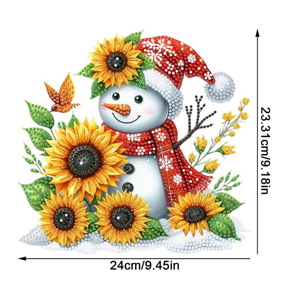 Custom Sunflower Special Shaped Diamond Painting Hanging Ornament DIY Snowman Acrylic Diamond Painting Irregular Pendant