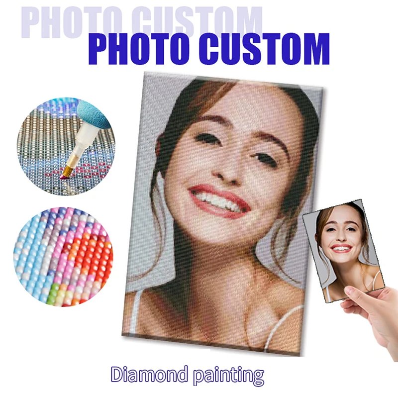 DIY Photo Custom Diamond Painting Square/Round Diamond Embroidery Personal Gift Make Your Own Picture Rhinestones Diamond Mosaic