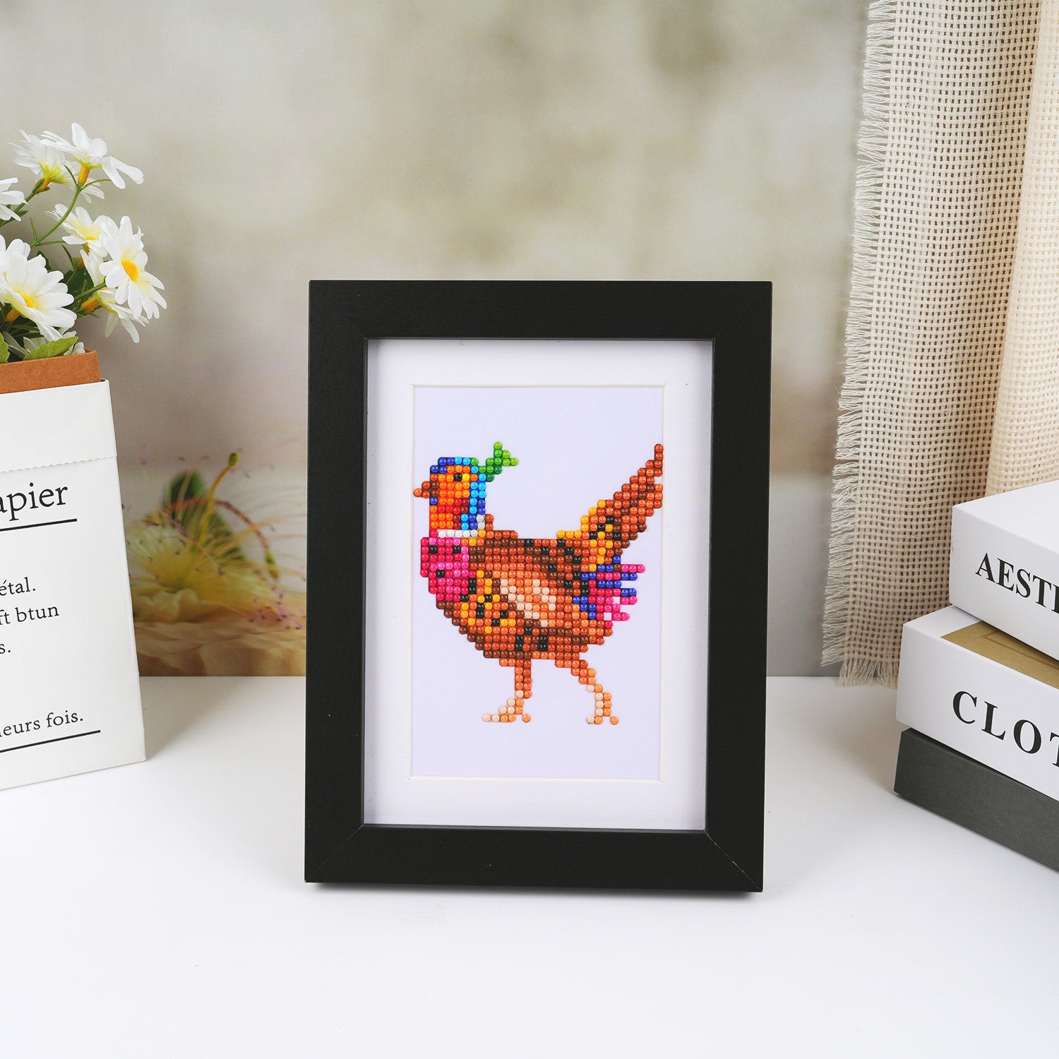 Diy 8-Piece Mini Diamond Painting Bird Collection Parrots Exquisite Frame Diamond Painting Kits