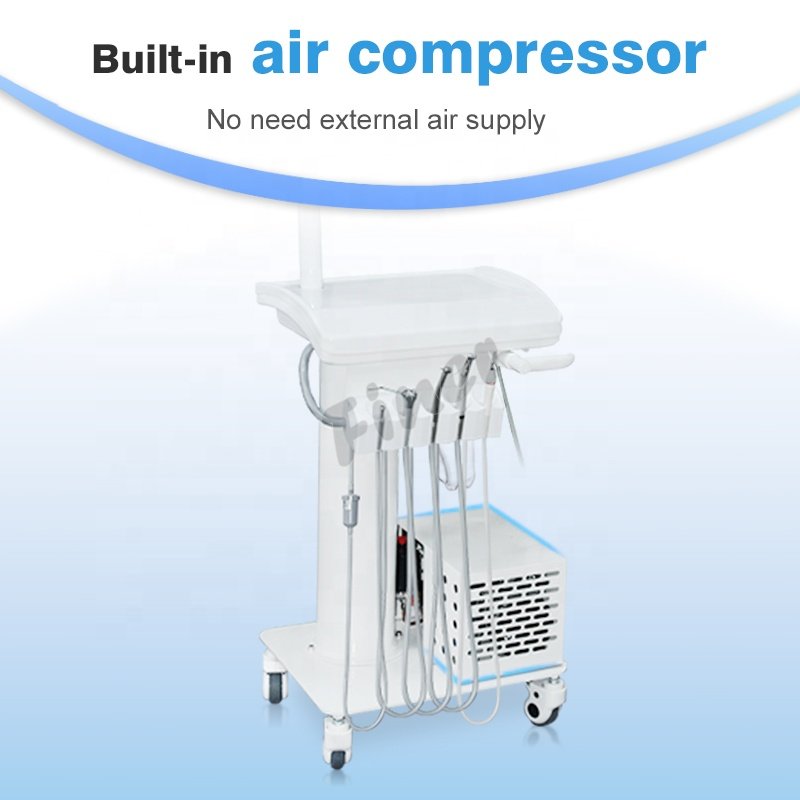 Portable Mobile Dental Unit Cart for veterinary Dental Turbine Unit With Air Compressor