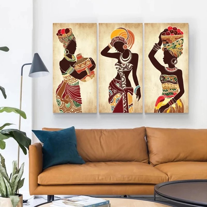 custom Africa wall art crystal porcelain painting inlaid 5d diamond modern decorations for home and hotel