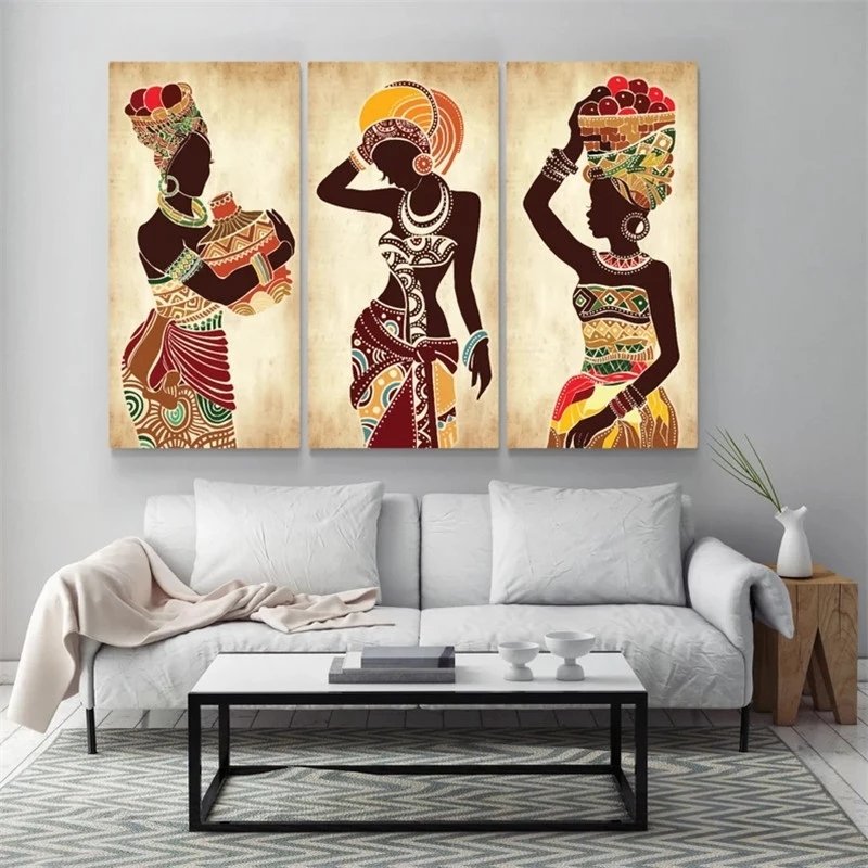custom Africa wall art crystal porcelain painting inlaid 5d diamond modern decorations for home and hotel
