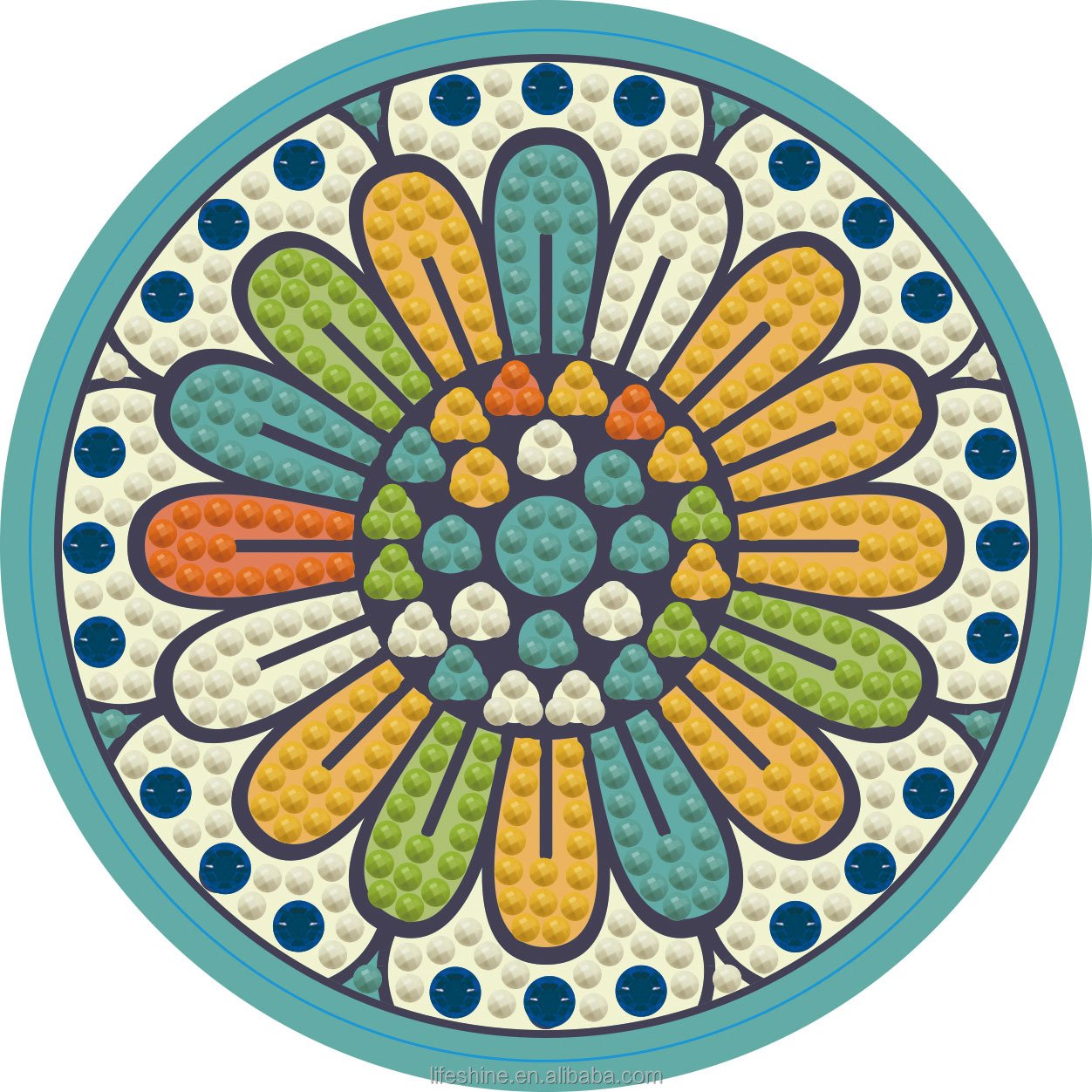 Mandala Round Acrylic Heatproof Coaster Diamond Painting 10x10cm 1 pc DIY Crafts