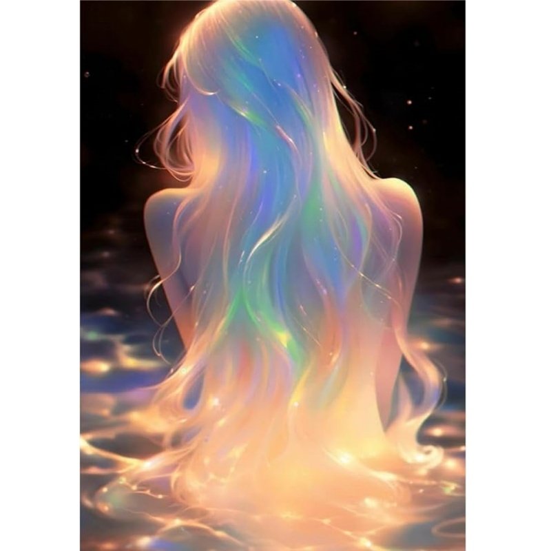 Beautiful lady Diamond Art Kits,Full Drill Rhinestone Arts and Crafts,Gem Art Painting with Beads for Home Wall Decor