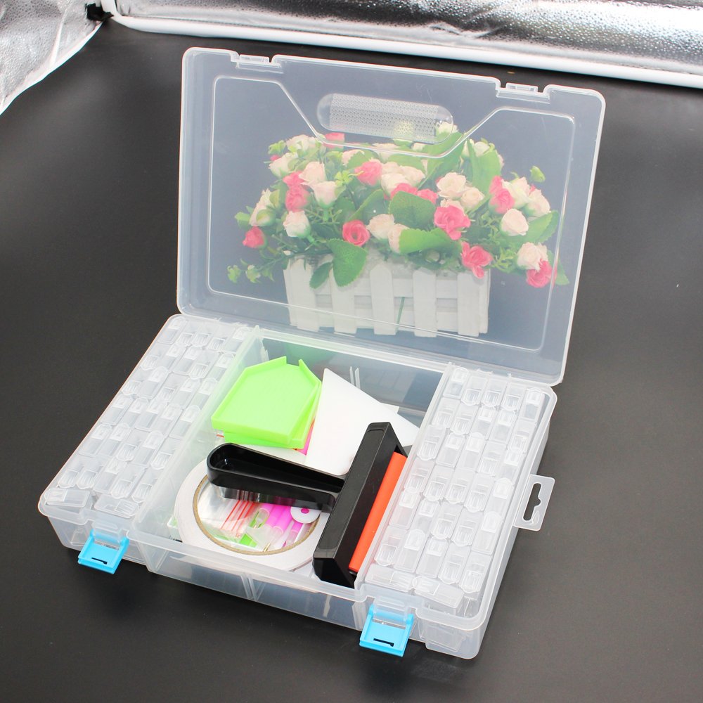 Wholesale Diamond Painting Tools Accessoires Storage Box Roller Pen Clay Corrector Sets 64 Grid