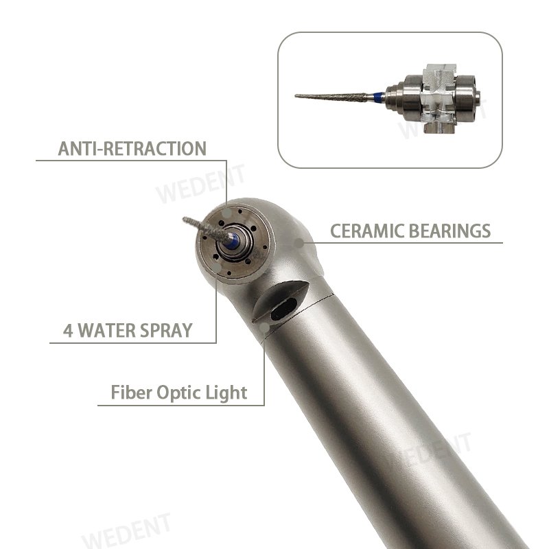 OEM Dental Supply Quick Coupling Fiber Optic 2-hole 4-hole Push Button High Speed Dental Handpiece