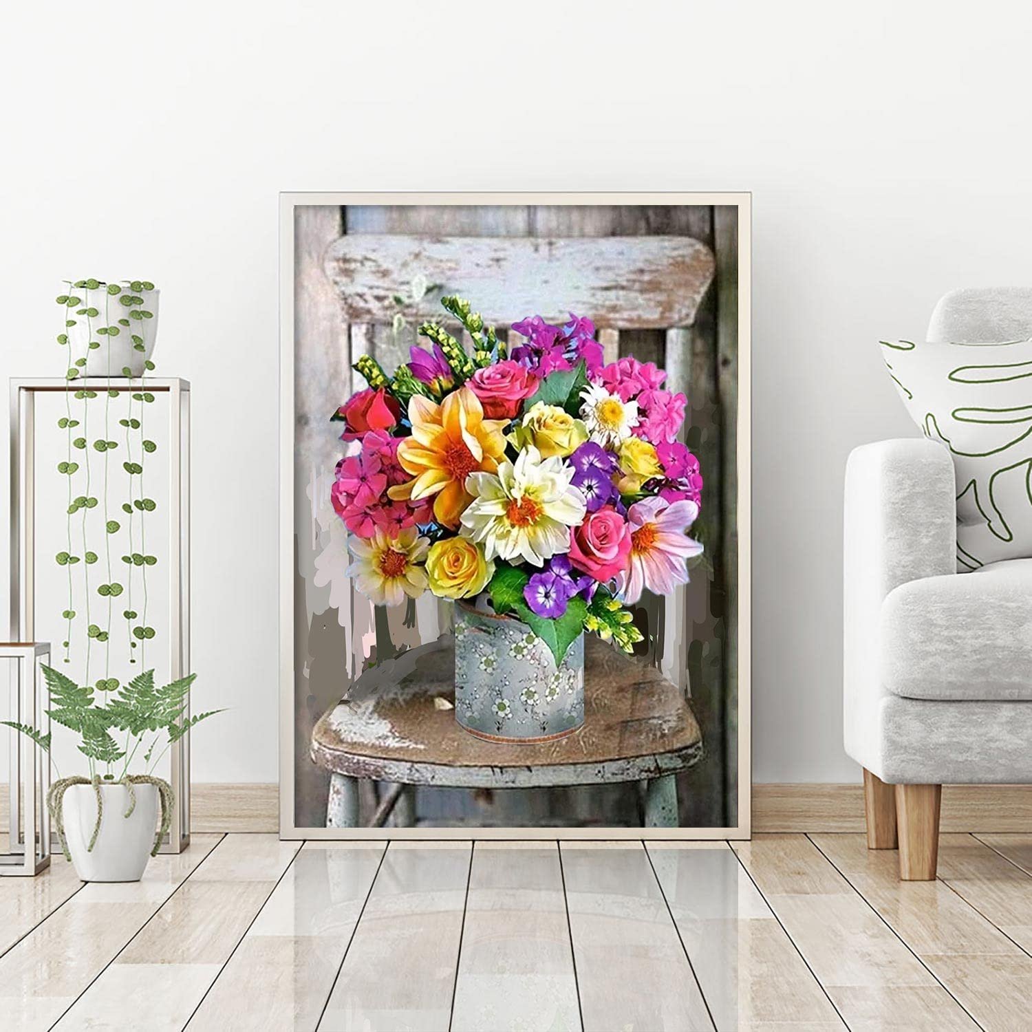 Flower Diamond Painting, Diamond Painting Kits for Adults, DIY 5D Full Drill Art Perfect for Home Decor