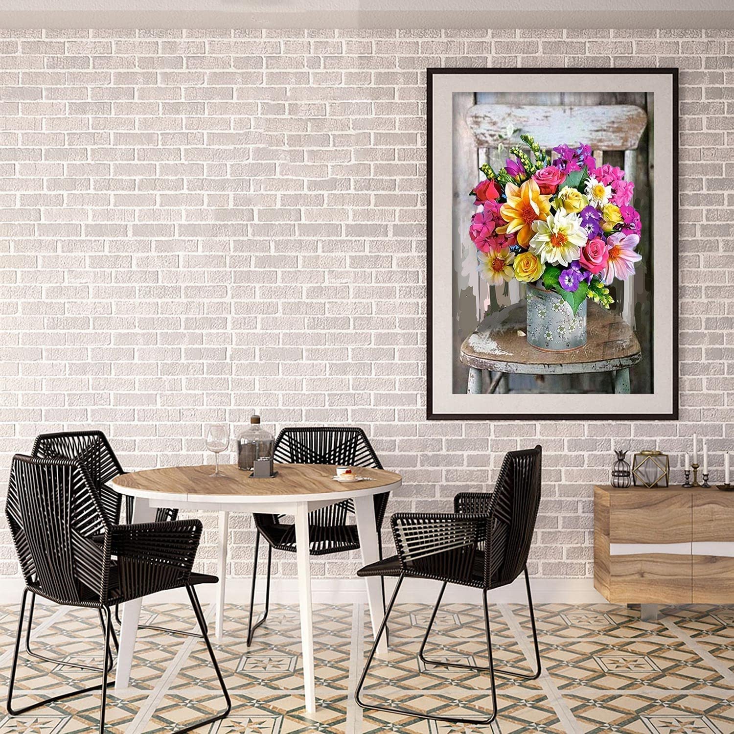 Flower Diamond Painting, Diamond Painting Kits for Adults, DIY 5D Full Drill Art Perfect for Home Decor