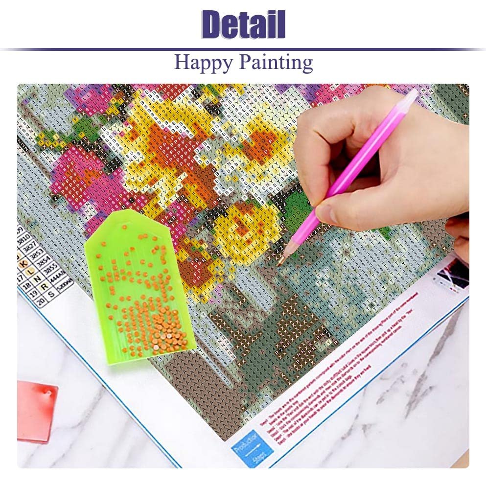 Flower Diamond Painting, Diamond Painting Kits for Adults, DIY 5D Full Drill Art Perfect for Home Decor