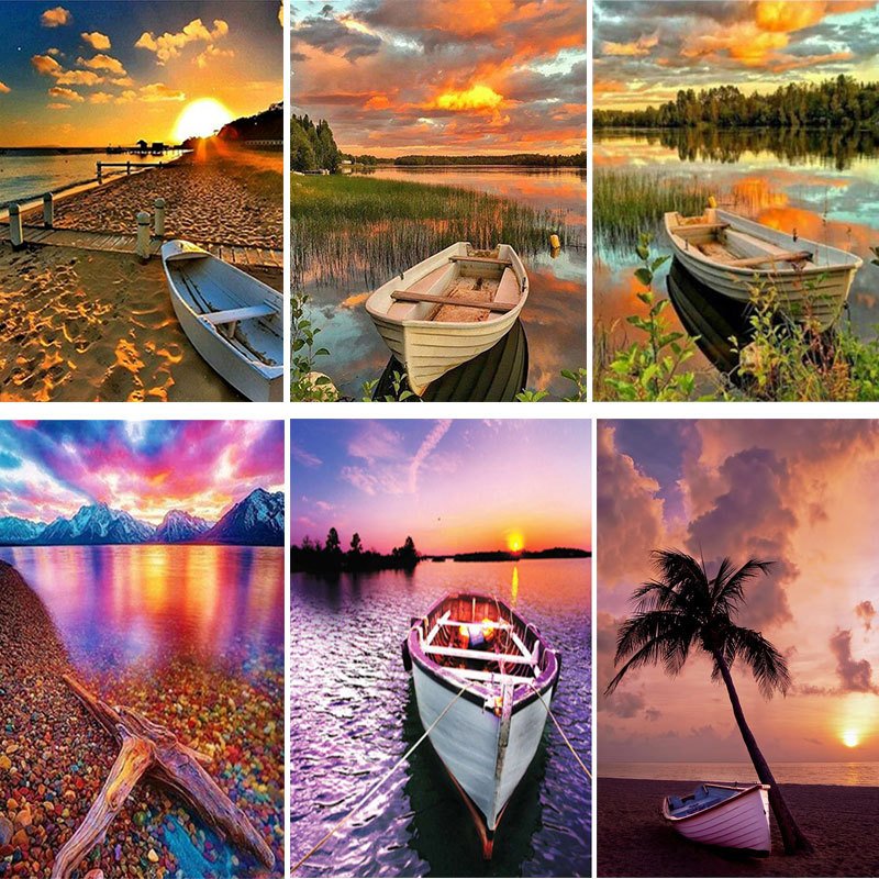 30*40CM High quality nature landscape diamond painting set for kids