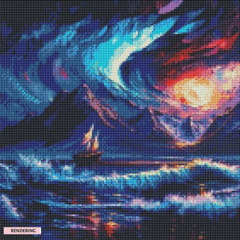 G-53 Mountains and Sea Decoration For Home Wall Decor for Dffice 5D DIY Art Paint Set Diamond Painting