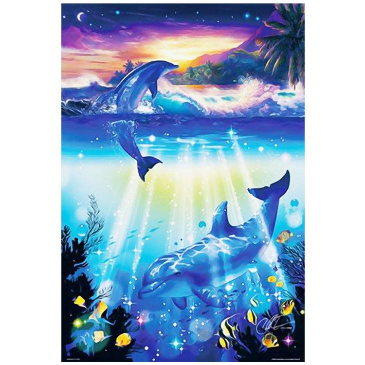 Hot wholesale diamond painting Diamond painting kit Underwater World Dolphin home decoration 5D diamond painting