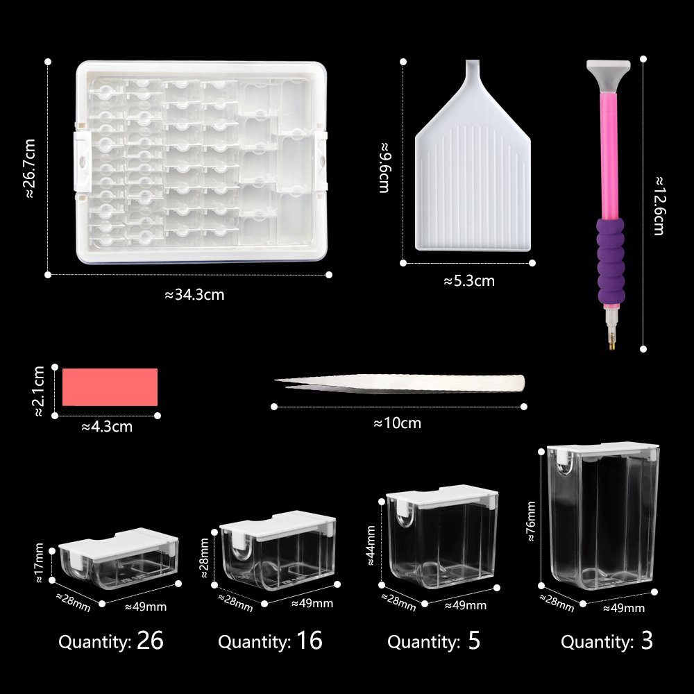 New Products Wholesale 50 Grid Diamond Painting Storage Container Acrylic Diamond Tool Accessories Beads Sequins Storage Box