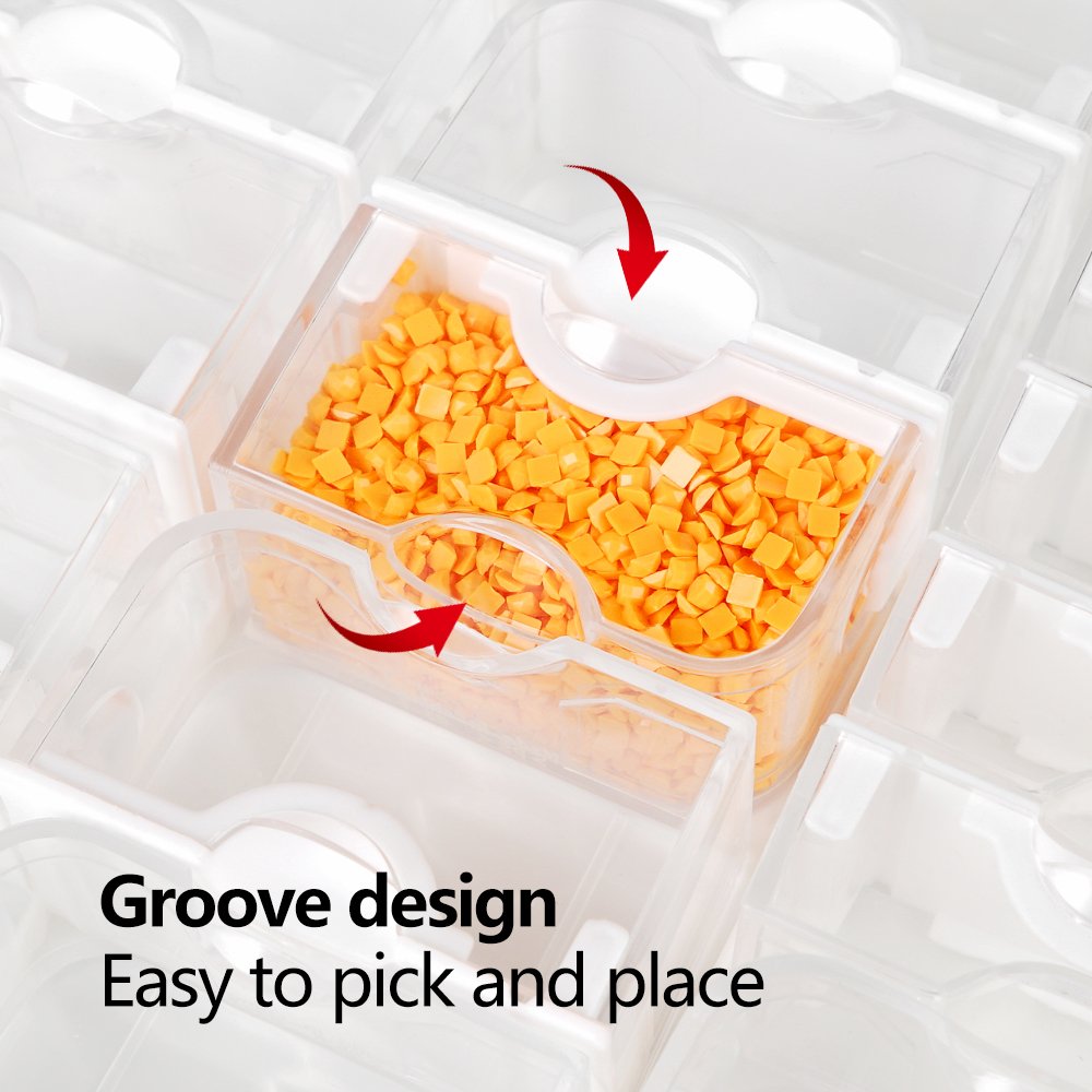 New Products Wholesale 50 Grid Diamond Painting Storage Container Acrylic Diamond Tool Accessories Beads Sequins Storage Box