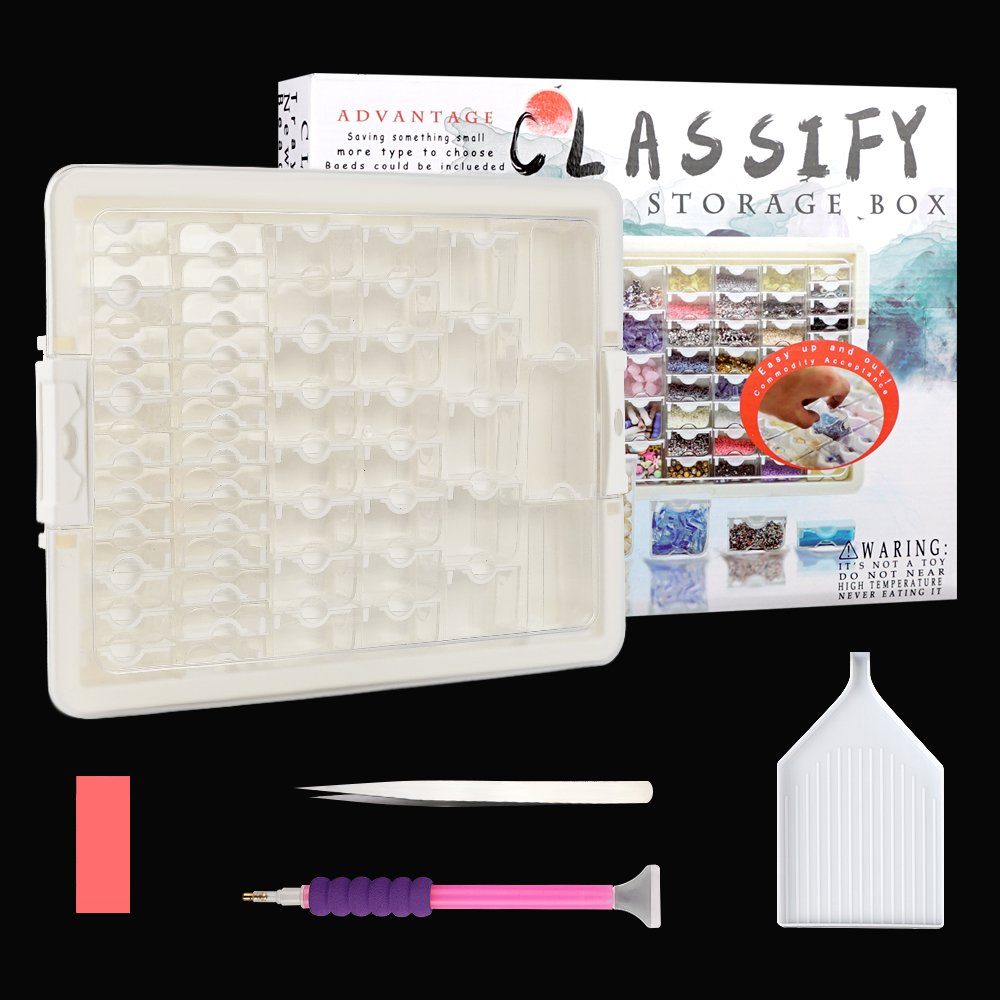 New Products Wholesale 50 Grid Diamond Painting Storage Container Acrylic Diamond Tool Accessories Beads Sequins Storage Box