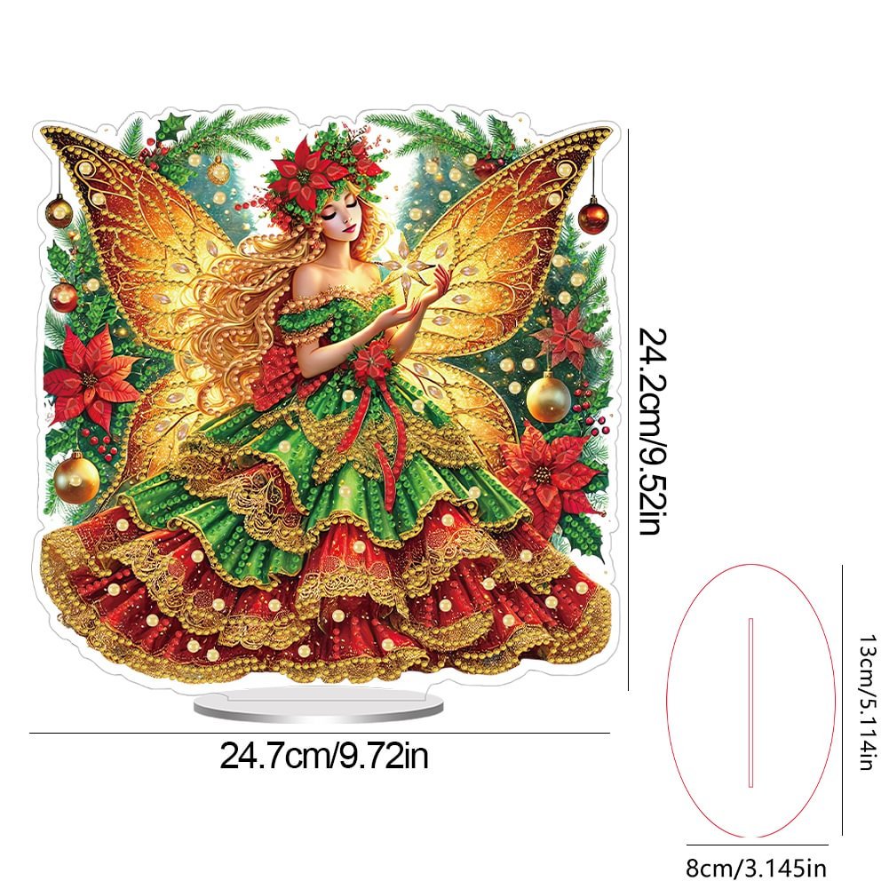 Special Shaped 5D Acrylic Christmas Decor Diamond Painting Desk Ornament DIY Butterfly Princess Irregular Diamond Tabletop Decor