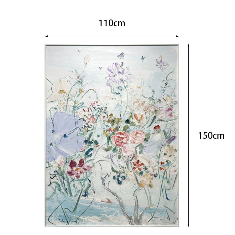 Wholesale 100% Hand Painted Living Room Home Decor Gift Abstract Flower Colorful modern decoration flower oil painting 110X150CM