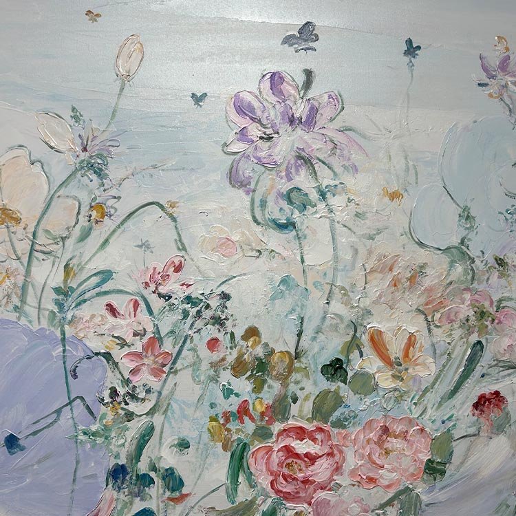 Wholesale 100% Hand Painted Living Room Home Decor Gift Abstract Flower Colorful modern decoration flower oil painting 110X150CM