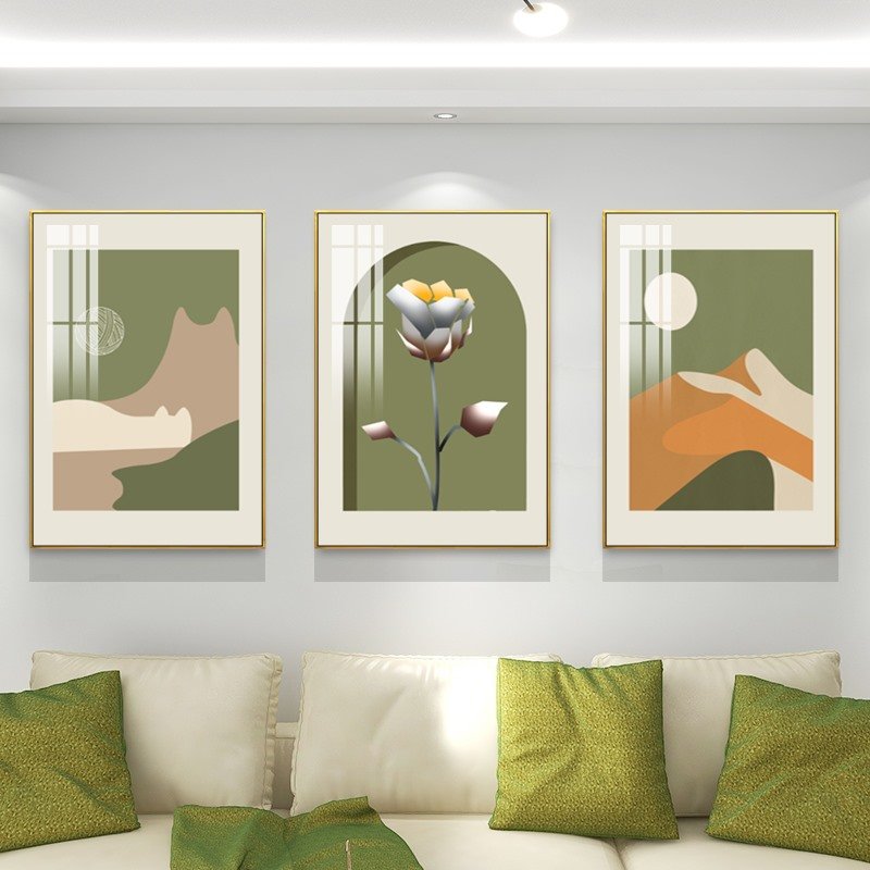 Simple background wall decorative painting living room abstract wall art crystal porcelain with diamonds mural bedroom wall art