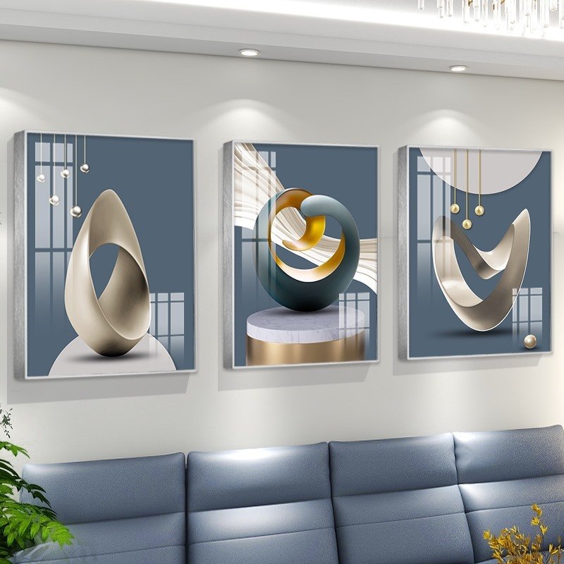 Simple background wall decorative painting living room abstract wall art crystal porcelain with diamonds mural bedroom wall art