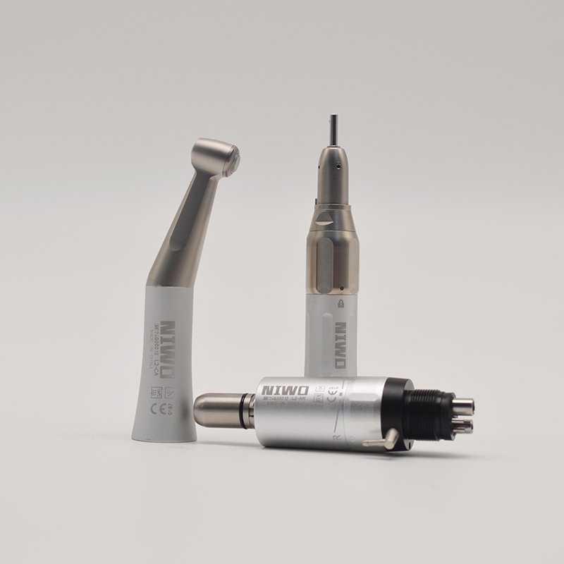 L2 FX Midwest 4 Borden 2 holes Dental Low Speed Air Motor Straight Push Contra Angle Handpiece