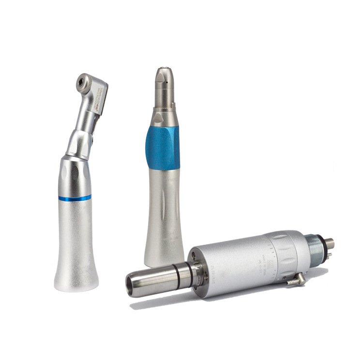 China Factory delivers blue or colorful air turbine contra angle handpieces featuring a 2/4 hole motor
